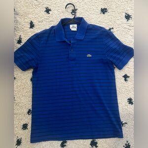 Lacoste Men's Navy Striped Polo Shirt